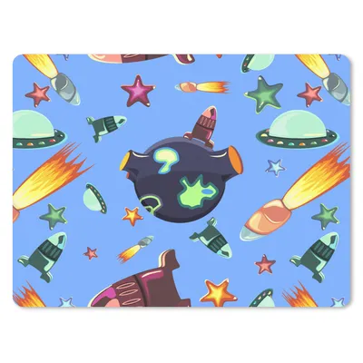 Produktbild von MuchoWow® Mauspad Mousepad Weltraum - Regenbogen - Ufo - Rakete - Design 23x19 cm - Mousepads - Maus Mat - Pad - Mausunterlage - Schreibtischunterlage - Mauspad