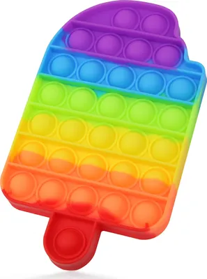 Produktbild von Push Pop Anti-Stress Spielzeug, Fidget Toy für Kinder und Erwachsene, Dino Einhorn Gadget Bubble Sensory Toy, Pommes