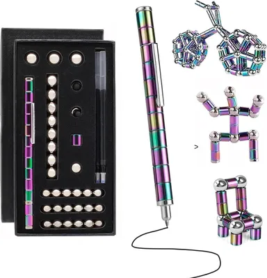 Produktbild von Magnetischer Kugelschreiber, lustiger multifunktionaler magnetischer Stift, Magnetstift, Stressabbau, einziehbarer Kugelschreiber, Geschenk (farbig)