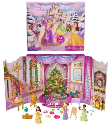 Obrázok produktu pre Disney Adventný Kalendár s Bábikami Locika Tiana a Kráska Adventný Kalendár s 24 Prekvapeniami
