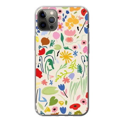 Produktbild von MuchoWow® Handyhülle Schutzhülle Hülle für iPhone 12 Pro Max Blumen - Muster - Pflanzen Silikon Softcase Handy Hülle - Hartschale