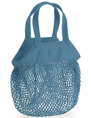 Produktbild von Westford Mill W151 | Organic Baumwolle Mini Mesh Grocery Bag - 100% Baumwolle - Farbe: Airforce Blue - Größe: 34 x 12 cm