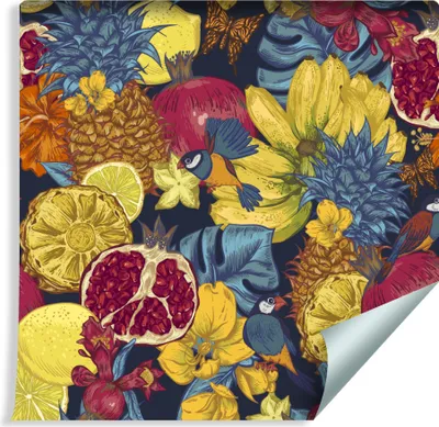 Produktbild von 10m VLIES TAPETE Rolle Exotische Früchte Vügel BLUMEN XXL