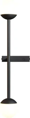 Produktbild von LED Wandleuchte Glas Metall mit Dimmer 3000 K warmweißes Licht 800 lm 48 cm hoch Schalter Schwarz Weiß Modern