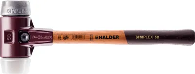 Produktbild von HALDER SIMPLEX Superplastik / Weichmetallhammer mit Tempergussgehäuse und Holzstiel - D=40 mm - 3079.040