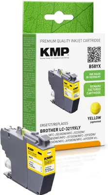 Productafbeelding van KMP B58YX inktpatroon, geel, compatibel met Brother LC-3219XLY
