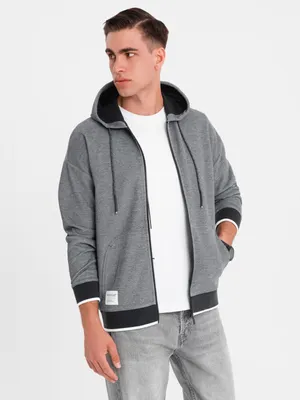 Productafbeelding van Zwart, zacht en gestructureerd sweatshirt met capuchon, maat L