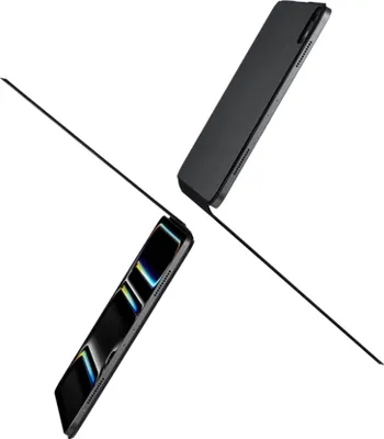Image de Pitaka MagEZ Folio coque 2 iPad mini (6th gen/A17 Pro) – Ultra-mince et léger – Installation magnétique facile – CuirPolyuréthanede première qualité et protecteur - Noir