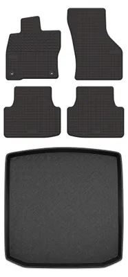 Produktbild von Gummimatten + Kofferraumwanne für Skoda Octavia IV 2020- (Liftback) – Schwarz, passgenau – Wielganizator