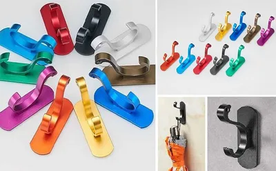 Immagine prodotto di Set di 10 ganci appendiabiti (argento, alluminio, inox, senza viti)