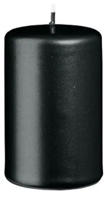 Produktbild von Stumpenkerzen Metallic Matt Schwarz 80 x Ø 50 mm, 12 Stück