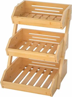 Produktbild von Dekorative Früchtenschale für die Küche - 3-lagig - Naturfarbe