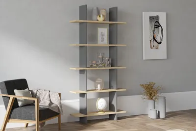Immagine prodotto di Skye Decor, Lina, libreria, zaffiro, 100% pannelli truciolari rivestiti in melamina, 80 x 19,6 x 160 cm
