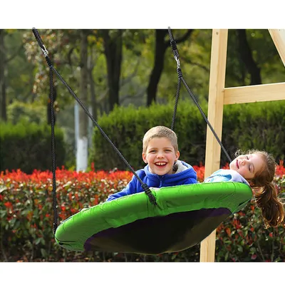 Produktbild von Nestschaukel 100x100cm für Kinder Garten-Schaukel bis 150kg Grün