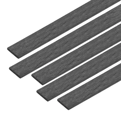 Kohlefaserstäbe, 5 Stk., 0,5x3x200 mm, pultrudiert, schwarz
