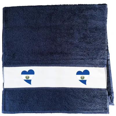 Produktbild von Huuraa Handtuch El Salvador Flagge Herz 50x100cm French Navy Baumwolle Handtuch Geschenkidee