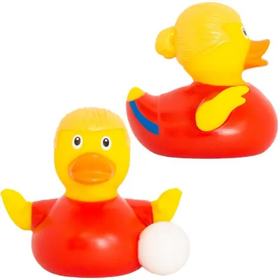 Immagine prodotto di Van der Meulen, anatra da bagno, giocattolo, Lilalu, pallone da calcio, giallo, gomma