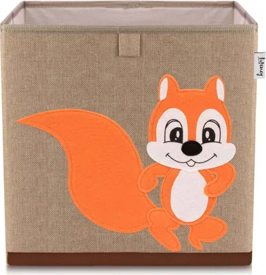 Produktbild von Lifeney Kinder Aufbewahrungsbox I praktische Aufbewahrungsbox für jedes Kinderzimmer I Kinder Spielkiste I Niedliche Spielzeugbox I Korb zur Aufbewahrung von Kinder Spielsachen (Eichhörnchen dunkel)