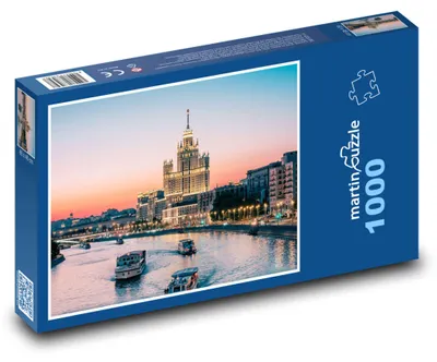 Zdjęcie produktu dla Puzzle 1000 Zachód słońca nad rzeką w Moskwie - martinpuzzle