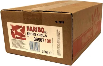 Produktbild von Haribo Fruitgom Kers-Cola 3000g Karton (Fruchtgummi Kirsch-Cola-Flaschen)