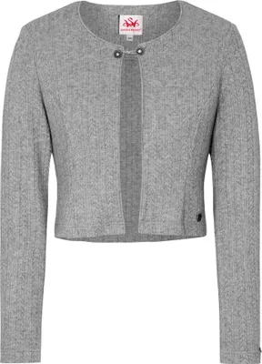 Produktbild von Emana Damen Strickjacke Janker Trachten jacke, Farbe:Grau, Größe:44/2XL