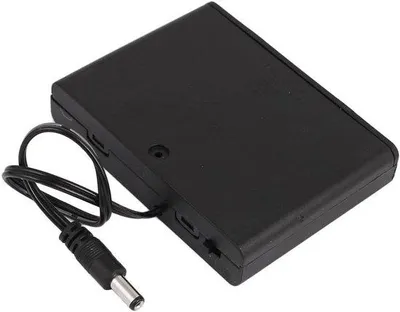 Obrázok produktu pre Držiak batérie s vypínačom a konektorom DC pre 9 V batérie, čierny