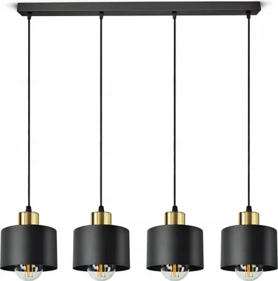 Produktbild von LUXOLAR - Led Pendelleuchte - 4 flammig Deckenleuchte Schwarz E27 60W - Hängelampe wohnzimmer für Wohnzimmer, Küchen