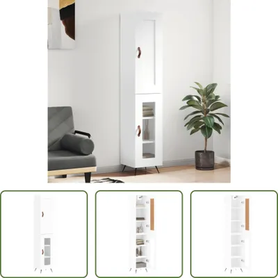 Produktbild von The Living Store Highboard Weiß 34,5x34x180 cm Holzwerkstoff