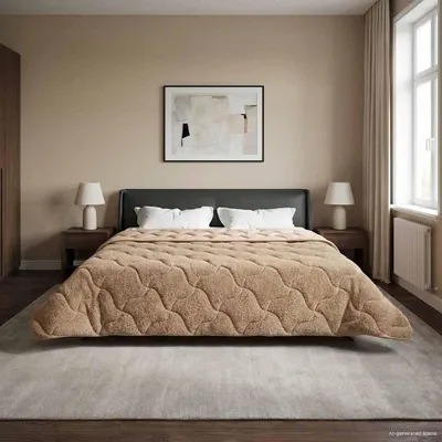 Produktbild von Winterbettdecke Taupe 200 x 200 cm Mikrofaser und Teddy-Fleece - Bettdecken DE1079