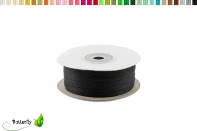Produktbild von Satinband 3mm x 91m Rolle, Farbe:141 schwarz