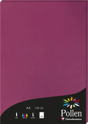 Image de Clairefontaine 4206C Pollen papier A4 120g 50 feuilles framboise