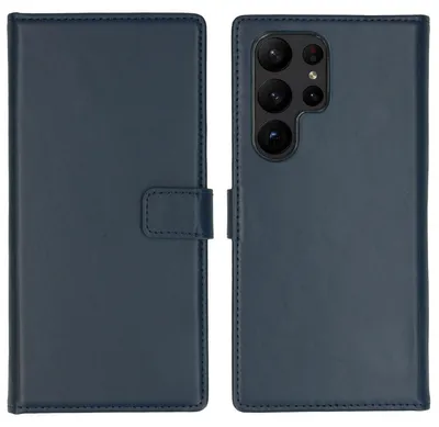 Immagine prodotto di Custodia a libro in vera pelle Selencia per Samsung Galaxy S23 Ultra - Blu