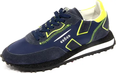 Produktbild von G5692 sneaker uomo GHOUD RUSH blue/yellow fluo suede/fabric shoes man
