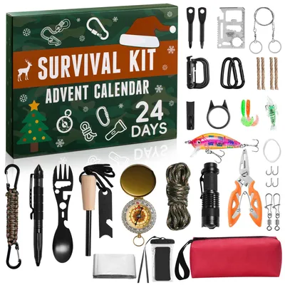 Survival-Adventskalender, 24 Tage Countdown, Militär-Design