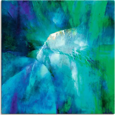 Produktbild von ARTland Leinwandbild Abstrakte Komposition in türkis Größe: 70x70 cm