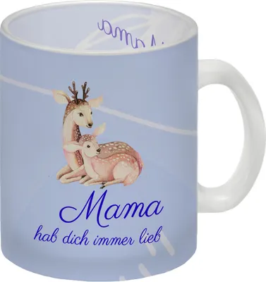 Produktbild von Mama hab dich immer lieb Glas Tasse Besonders geeignet als Geschenk zum