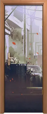 Produktbild von Türposter 70x200 cm Türaufkleber Türtapete Türfolie Klebefolie Kunst mysteriöser Mann auf der Straße