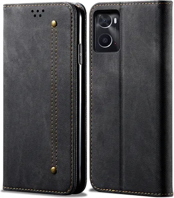 Produktbild von Realme 9i Hülle, Leder Brieftasche Flip Bookstyle Schutzhülle mit Standfunktion für OPPO Realme 9i Schwarz