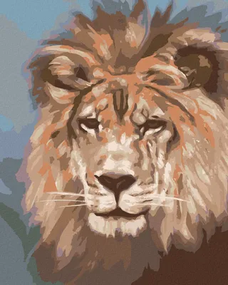 Zdjęcie produktu dla Zuty - Painting by Numbers - LION - KING OF ANIMALS (D. RUSTY RUST), 40x50 cm, bez ramy i bez płótna