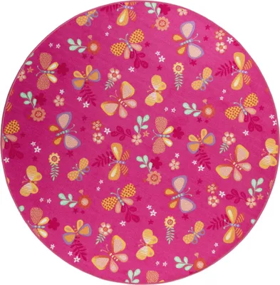 Immagine prodotto di Tappeto per bambini Steffensmeier Sophia Rotondo  |  per camerette | Tappeto da gioco | Farfalla rosa, dimensioni: Ø 300 cm