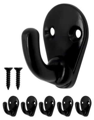 Produktbild von Garderobenhaken, Handtuchhaken, Eisenhaken, schwarz, 5er Set