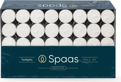 Produktbild von Spaas Teelichter Kerzen Großpackung - Weiß - ca. 6 Stunden - Ø3,9cm - 120 Stück
