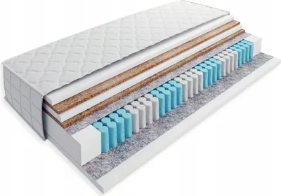 Produktbild von Furmeb24 | 7-zónový taštičkový pružinový matrac | matrac 200 x 200 cm | H4/H5 | 2 v 1 s latexovou penou a kokosovým matracom | antialergický