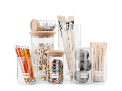 Produktbild von Bodum Vorratsdose 0,25 L mit Korkdeckel, Glas, Transparent, 6,6 x 6,6 x 11,5 cm