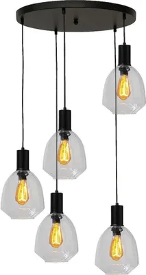 Produktbild von masterlight Pendelleuchte Porto 5-flammig Glas Transparent Ø60cm