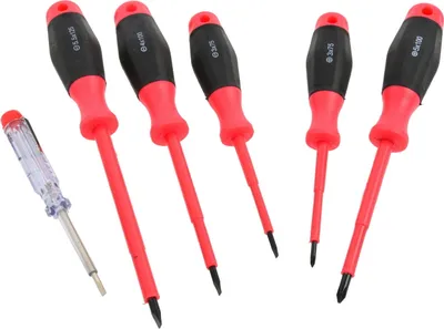 Produktbild von Isolierter Schraubendrehersatz 6-tlg. mit Spannungsprüfer