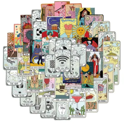 Produktbild von Aufkleber - Tarot - Retro - 50 Stk