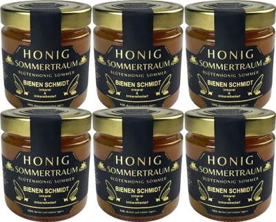 Produktbild von 6x Deutscher Imkerhonig "SOMMERTRAUM" 500 g im Glas Deutscher Honig Sommer