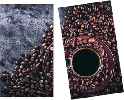 Produktbild von Spritzschutz Herdabdeckplatte Schneidebrett aus Glas Kaffeebohnen auf Stein 2-Teilig (60x52cm)
