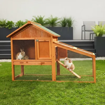 Image de Clapier Clapier pour lapins Cage pour petits animaux Cage pour lapins en bois